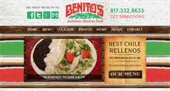 Desktop Screenshot of benitosmexican.com